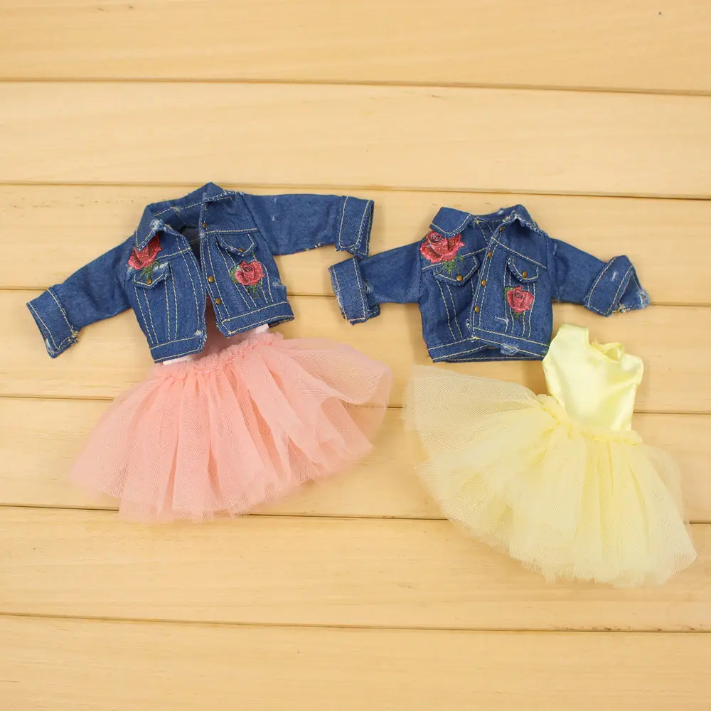 Fortune Days Blyth doll Pink and Yellow Gauzy Skirt with Denim jacket for the JOINT body fashion dressing
Fortune Days Blyth doll Pink and Yellow Gauzy Skirt with Denim jacket for the JOINT body fashion dressing