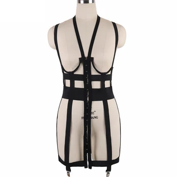 Sexy Harness Dress Body Cage Bikini Skirt Open Chest Cage Bra Stockings Suspender Belt Women Fetish Wear Bondage Harness N0055
Sexy Harness Dress Body Cage Bikini Skirt Open Chest Cage Bra Stockings Suspender Belt Women Fetish Wear Bondage Harness N0055