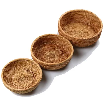 Creative Hand-woven Rattan Storage Basket Snack Fruit Daily Storage Basket Retro Home Living Room Storage Supplies
Creative Hand-woven Rattan Storage Basket Snack Fruit Daily Storage Basket Retro Home Living Room Storage Supplies