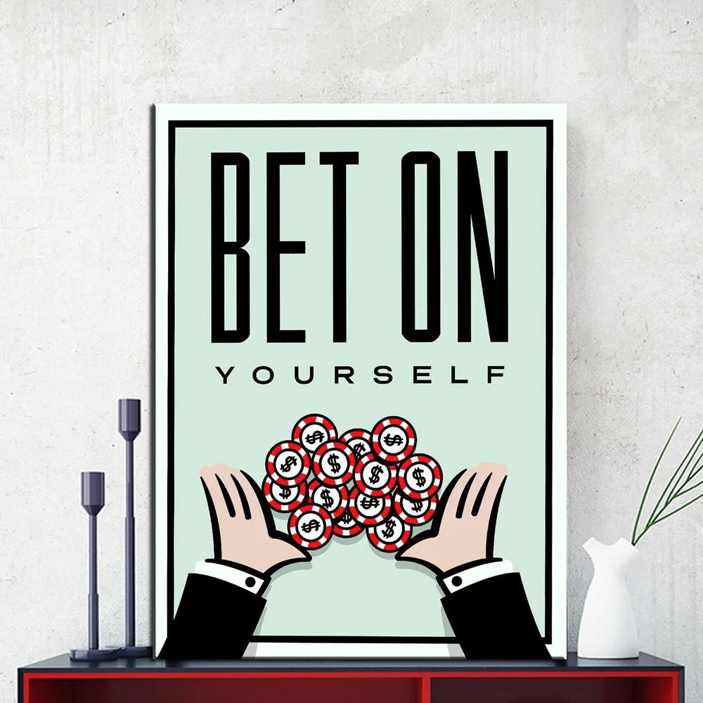 BET ON YOURSELF Canvas Money Print Wall Oil Painting Picture Print on Canvas no Frame Idea Creative Home Decoration
BET ON YOURSELF Canvas Money Print Wall Oil Painting Picture Print on Canvas no Frame Idea Creative Home Decoration