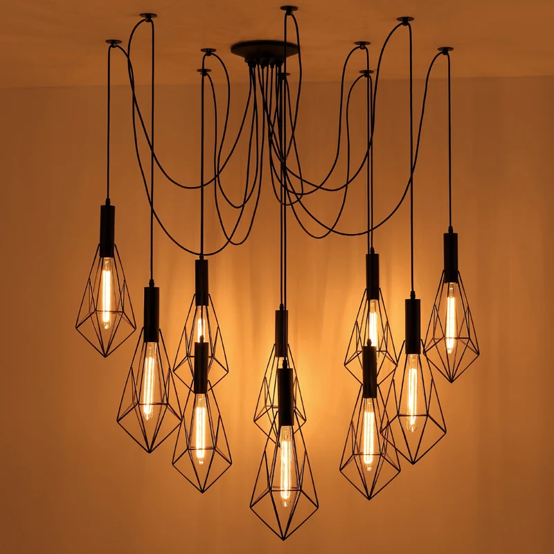 Vintage Spider pendant lights luminaire lamp Loft E27 Industrial Lighting Retro Loft Hanging Suspension Fixtures Home 110V 220V
Vintage Spider pendant lights luminaire lamp Loft E27 Industrial Lighting Retro Loft Hanging Suspension Fixtures Home 110V 220V