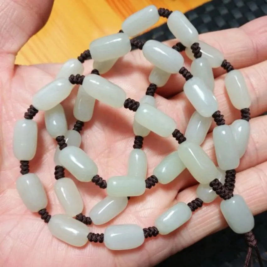 Natural hetian stone necklace long bead seed hang rope men and women transfer the original stone pendant chain./1
Natural hetian stone necklace long bead seed hang rope men and women transfer the original stone pendant chain./1