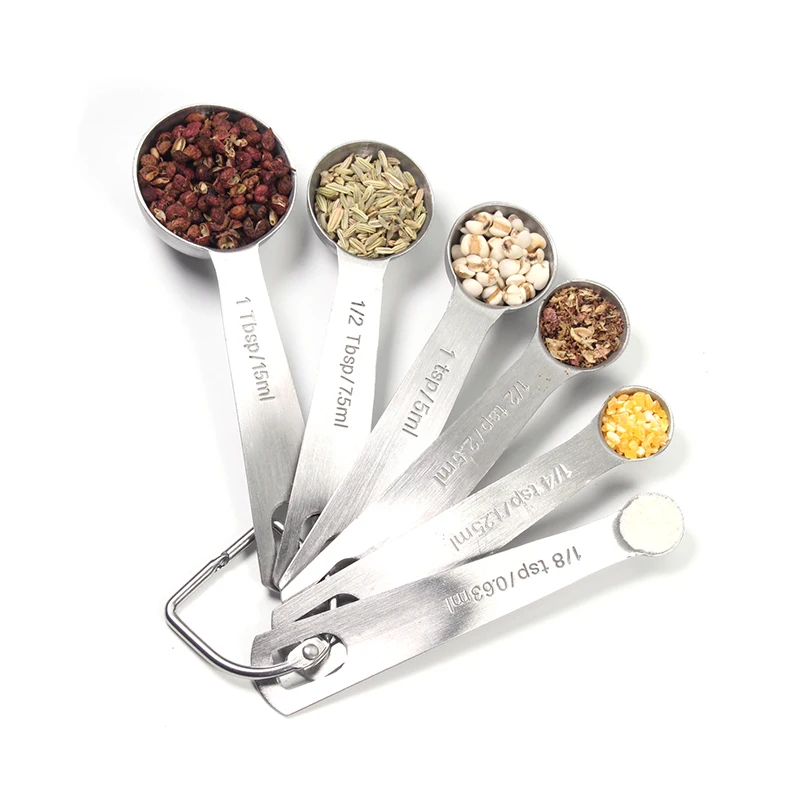 Stainless Steel Measuring Spoons Set of 6 and Ring Holder for Measuring Dry and Liquid Ingredients, kitchen accessories
Stainless Steel Measuring Spoons Set of 6 and Ring Holder for Measuring Dry and Liquid Ingredients, kitchen accessories