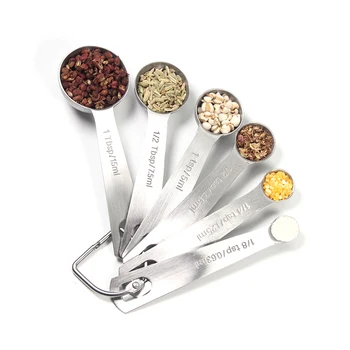 Stainless Steel Measuring Spoons Set of 6 and Ring Holder for Measuring Dry and Liquid Ingredients, kitchen accessories
Stainless Steel Measuring Spoons Set of 6 and Ring Holder for Measuring Dry and Liquid Ingredients, kitchen accessories