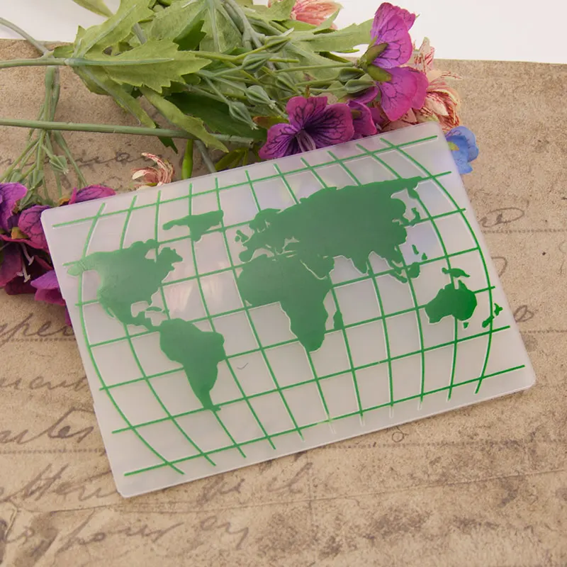 Фото Карта мира тиснение папка трафареты для сделай сам Скрапбукинг - купить