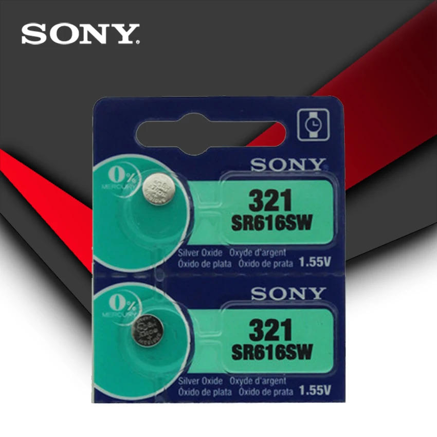 2pcs Sony 100% Original 321 SR616SW 1.55V Silver Oxide Watch Battery SR616SW 321 Button Coin Cell MADE IN JAPAN
2pcs Sony 100% Original 321 SR616SW 1.55V Silver Oxide Watch Battery SR616SW 321 Button Coin Cell MADE IN JAPAN