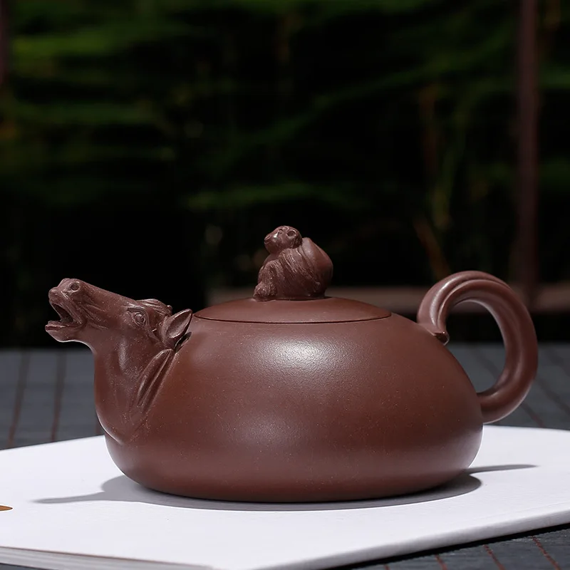 

300ML Undressed ore horce yixing teapot purple clay kettle handmade pot drinkware with gift box suit dahongpao Oolong tea