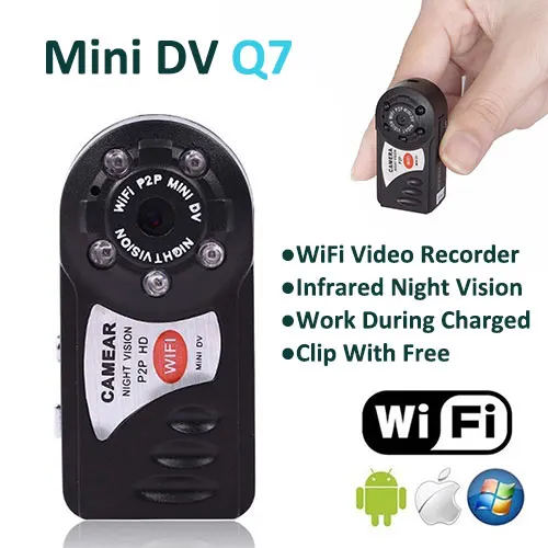 Mini DV Q7 WiFi IP P2P Wireless Mini Camera Micro Cam Remote Control IOS Android APP Camcorder Video Espia Action Candid
Mini DV Q7 WiFi IP P2P Wireless Mini Camera Micro Cam Remote Control IOS Android APP Camcorder Video Espia Action Candid
