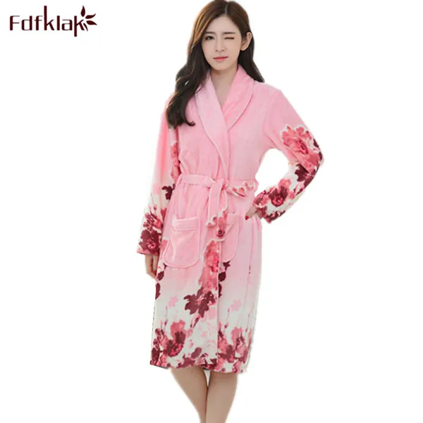 Fdfklak Autumn Winter Flannel Long Sleeve Print Women's Bathrobe Dressing Gown Long Mei Red/Yellow Blue Ladies' Bathrobes Q417
Fdfklak Autumn Winter Flannel Long Sleeve Print Women's Bathrobe Dressing Gown Long Mei Red/Yellow Blue Ladies' Bathrobes Q417