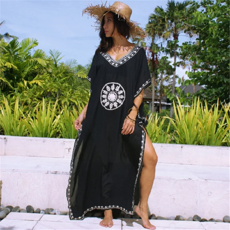 Black Beach Dress Kaftan Pareo Sarongs Sexy Cover-Up Chiffon Bikini Loose Tunic Swimsuit Swimwear Cover Ups Robe De Plage
Black Beach Dress Kaftan Pareo Sarongs Sexy Cover-Up Chiffon Bikini Loose Tunic Swimsuit Swimwear Cover Ups Robe De Plage