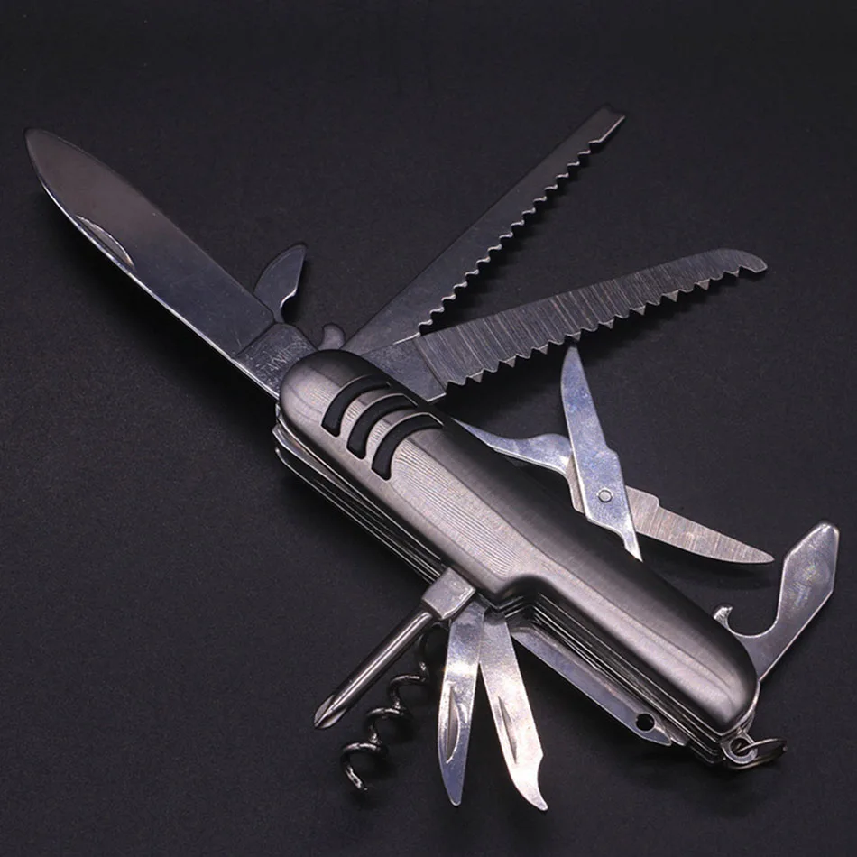 Stainless steel multifunctional knife 11 in 1 Outdoor Camping Folding Swiss Army Knife Pocket Multipurpose Tools
Stainless steel multifunctional knife 11 in 1 Outdoor Camping Folding Swiss Army Knife Pocket Multipurpose Tools
