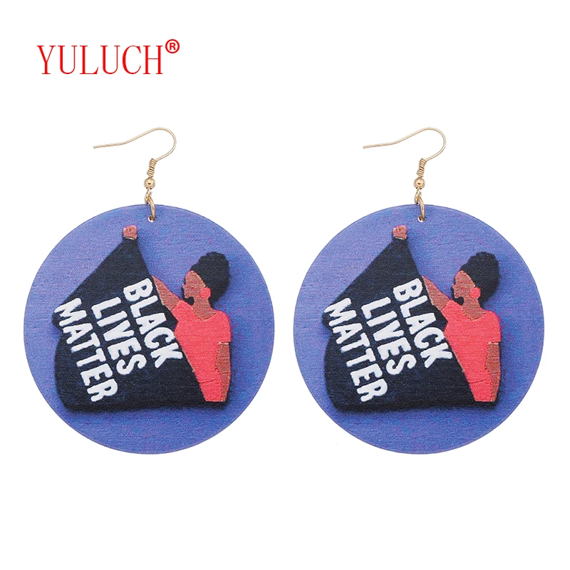 YULUCH Popular Jewelry Accessories Natural Wood Painted BLACK LIVES MATTER Pendant for African Women Earrings Gifts
YULUCH Popular Jewelry Accessories Natural Wood Painted BLACK LIVES MATTER Pendant for African Women Earrings Gifts