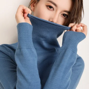 2019 New Women's Cashmere Blended Knitted Sweater Tops Female Long Sleeve Autumn Winter Turtleneck Pullover Solid Color Sweaters
2019 New Women's Cashmere Blended Knitted Sweater Tops Female Long Sleeve Autumn Winter Turtleneck Pullover Solid Color Sweaters