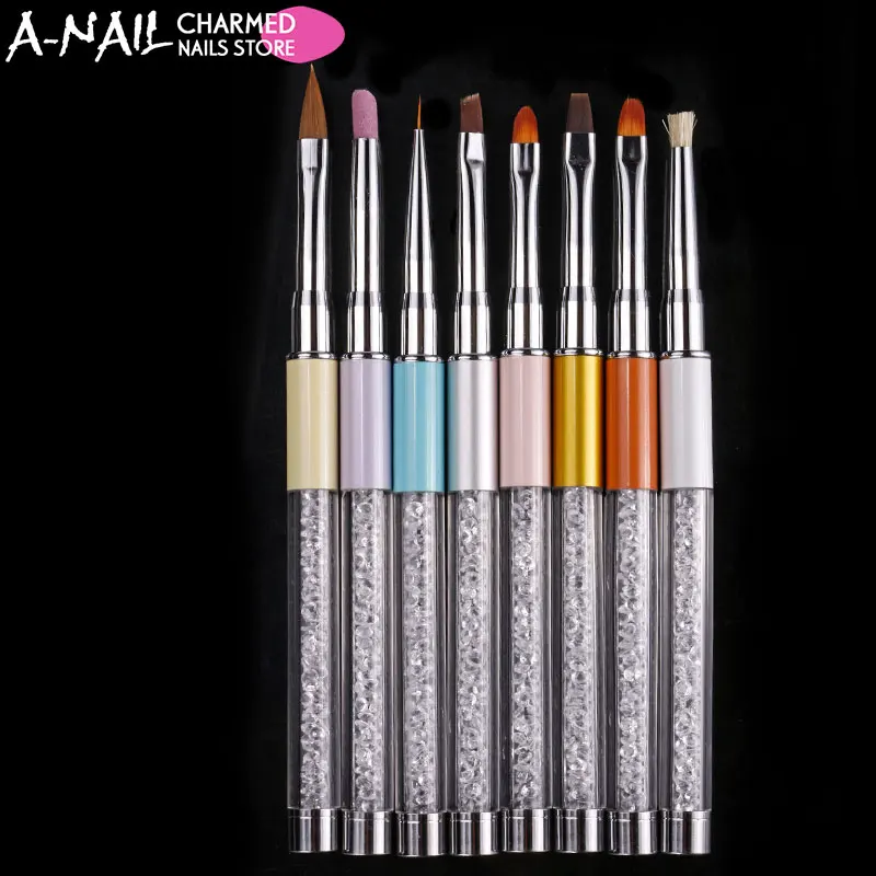 8pcs /set Rhinestone Handle Nail Brush Pen for Acrylic Crystal UV Gel Polish Tips Builder Coating Line Flower Paint Draw pen
8pcs /set Rhinestone Handle Nail Brush Pen for Acrylic Crystal UV Gel Polish Tips Builder Coating Line Flower Paint Draw pen