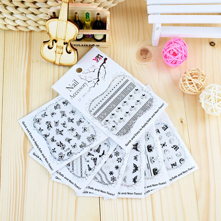 3D Silver Black Nail Decals 30sheets/Set Butterfly zipper designs Nail Art Decals Nail Sticker Decorations beauty nail manicure
3D Silver Black Nail Decals 30sheets/Set Butterfly zipper designs Nail Art Decals Nail Sticker Decorations beauty nail manicure