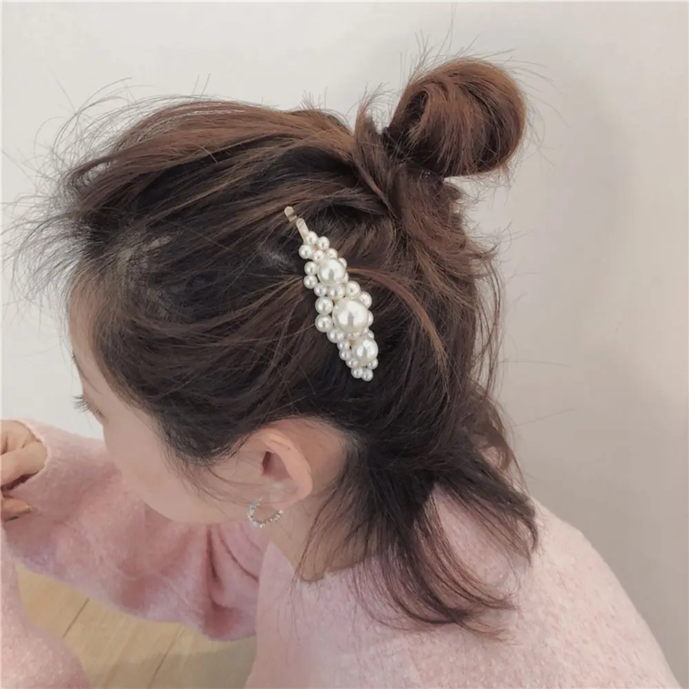 Full Pearls Hair Clips for Women Fashion Sweet Imitation Korean Style Hairpins Alloy Pearl Girls Accessories | Аксессуары для