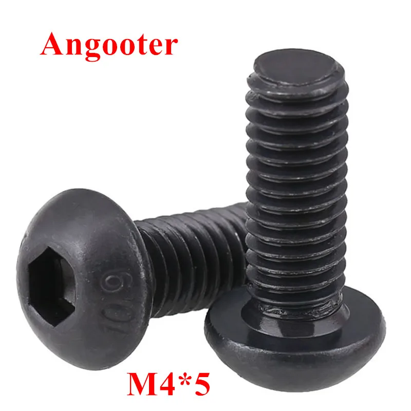 100pcs ISO7380 M4*5 Black Steel 10.9 grade Round Head Screws M4x5 Hex Socket Button Head Cap Screw Screws Bolts
100pcs ISO7380 M4*5 Black Steel 10.9 grade Round Head Screws M4x5 Hex Socket Button Head Cap Screw Screws Bolts