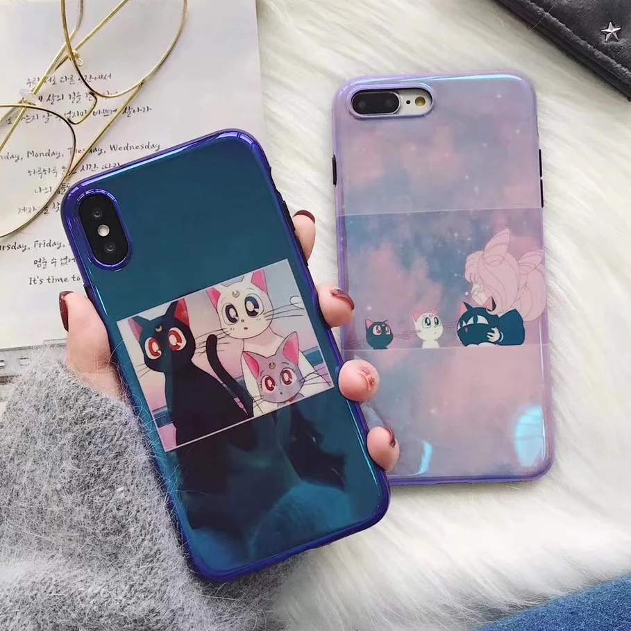 Blu-ray Lovely Luna Cat Case For iPhone X 7 6 6S 8 Plus XR XS Max Soft Cartoon Cute Animal Sailor Moon IMD Girl Phone Cases Capa
Blu-ray Lovely Luna Cat Case For iPhone X 7 6 6S 8 Plus XR XS Max Soft Cartoon Cute Animal Sailor Moon IMD Girl Phone Cases Capa