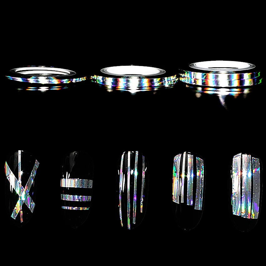 3 Pcs Holographic Striping Tape Line Stickers Laser Silver 3D Nail Art Decoration Adhesive Sticker DIY Nail Tips
3 Pcs Holographic Striping Tape Line Stickers Laser Silver 3D Nail Art Decoration Adhesive Sticker DIY Nail Tips