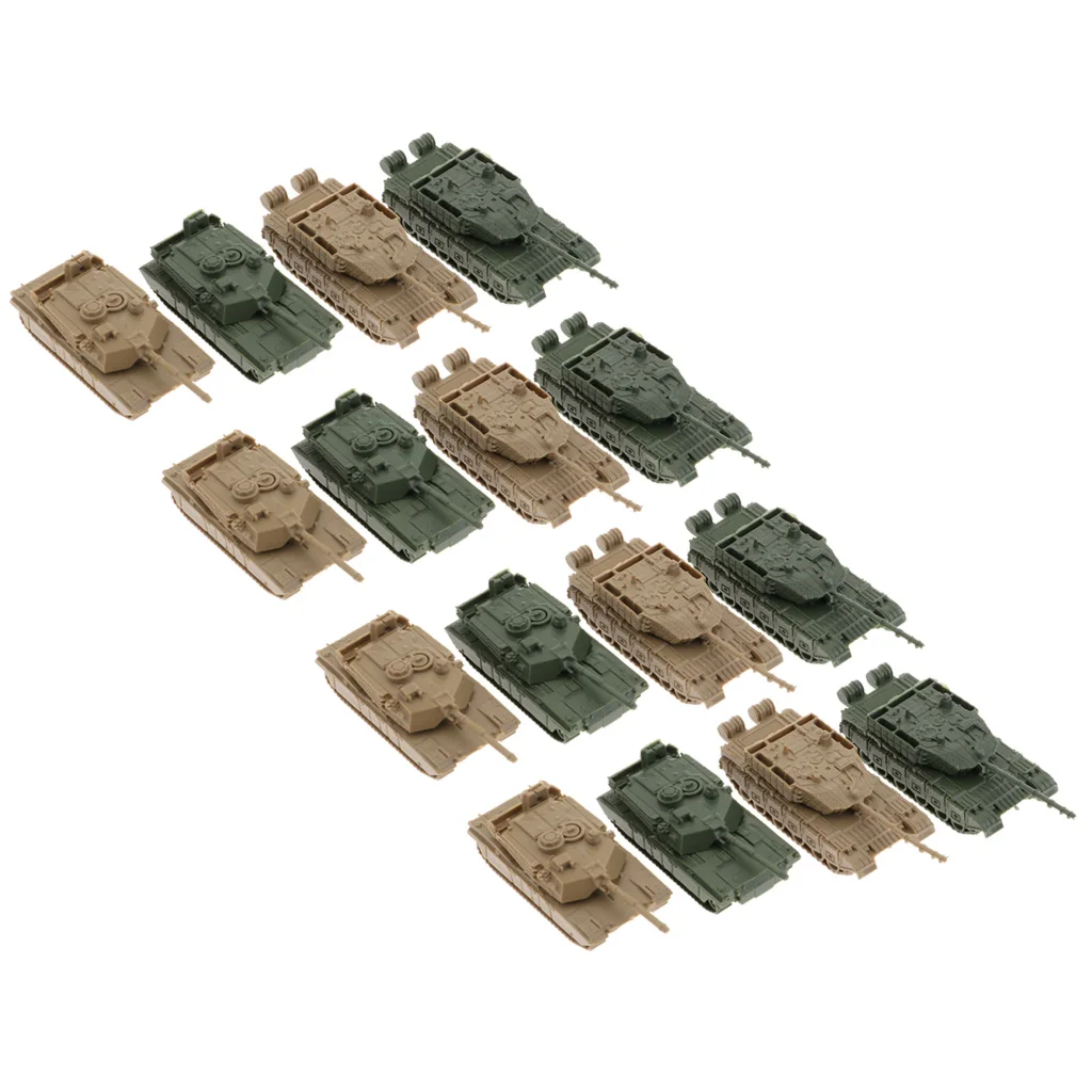 1/144 Plastic battle tank models prebuilt ww2 military vehicle toys set for kids boys, 2 types, pack of 16 1/144 Plastic battle tank models prebuilt ww2 military vehicle toys set for kids boys, 2 types, pack of 16