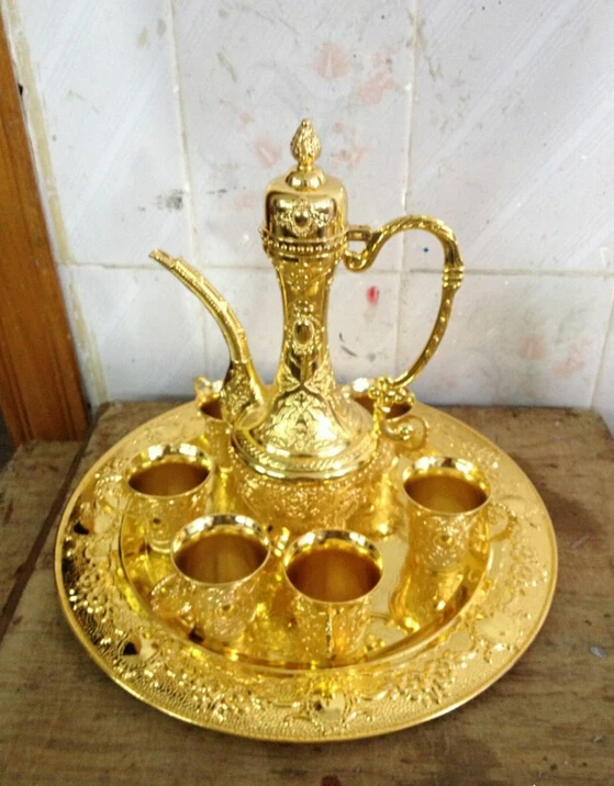 Sets Decorated Old Flower Collectible famous tin alloy jug 1 Tea Pot 4 Wine Cup 1 Plate Decoration real Home Furnishing Cultural
Sets Decorated Old Flower Collectible famous tin alloy jug 1 Tea Pot 4 Wine Cup 1 Plate Decoration real Home Furnishing Cultural
