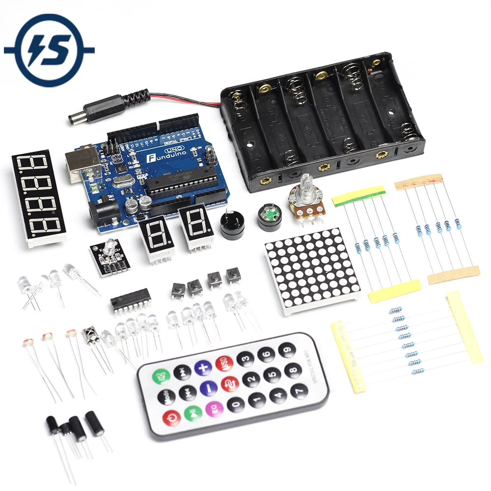 For Arduino Starter Kits Basis Learning Parts for Funduino Compatible for Arduino UNO MB-102 Eelectronic DIY Suite
For Arduino Starter Kits Basis Learning Parts for Funduino Compatible for Arduino UNO MB-102 Eelectronic DIY Suite