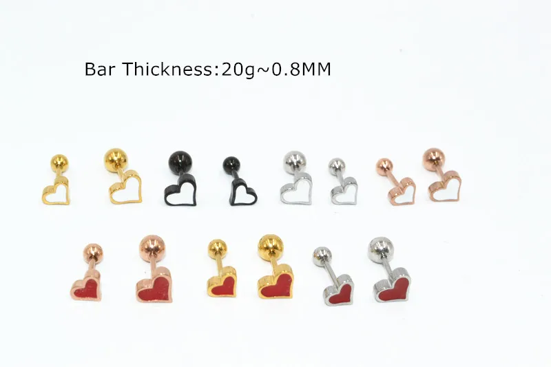 50pcs Body Jewelry Piercing - Stainless Steel Heart Earring Ear Helix Bar Lobe Cartilage Tragus Diath Bar NEW 20G
50pcs Body Jewelry Piercing - Stainless Steel Heart Earring Ear Helix Bar Lobe Cartilage Tragus Diath Bar NEW 20G