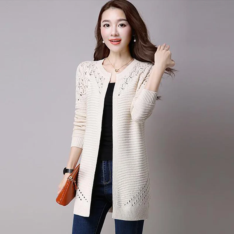 Long Sleeve Cardigans Sweater Women 2018 Autumn Winter Hollow New Long Knitted Female Cardigan Sweaters Women Coat LJ0715
Long Sleeve Cardigans Sweater Women 2018 Autumn Winter Hollow New Long Knitted Female Cardigan Sweaters Women Coat LJ0715