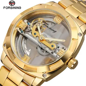 Forsining Stainless Steel Waterproof Automatic Watch Men Skeleton Watch Gold Mechanical Mens Watches Top Brand Luxury FS031
Forsining Stainless Steel Waterproof Automatic Watch Men Skeleton Watch Gold Mechanical Mens Watches Top Brand Luxury FS031