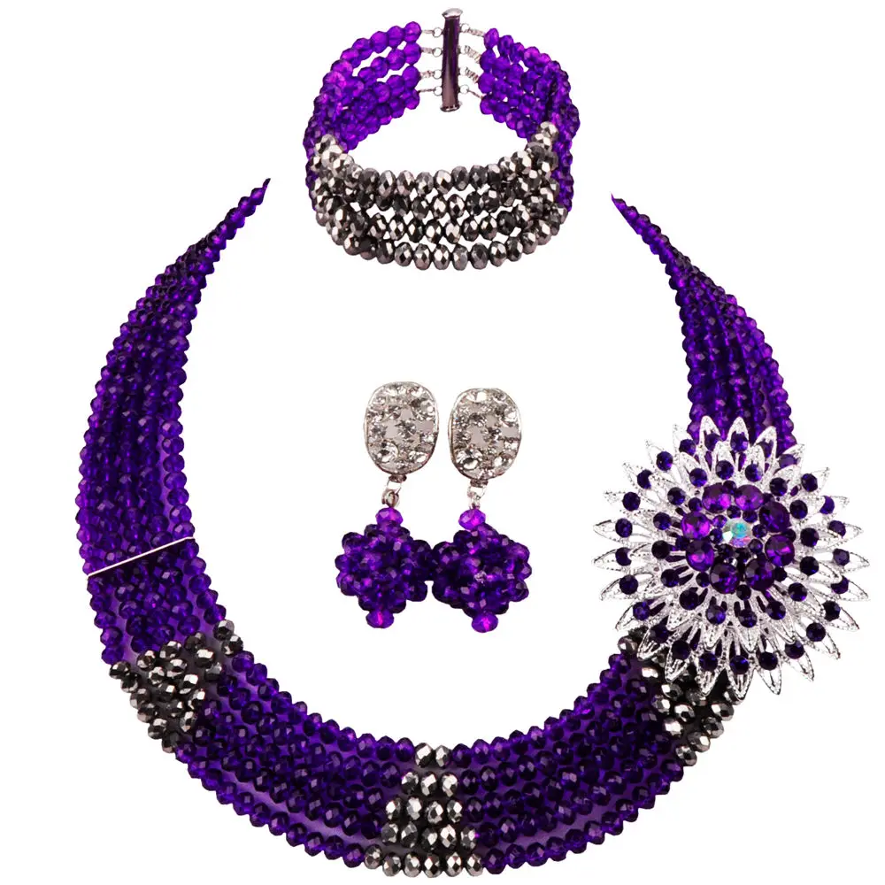 Majalia Luxury African Jewelry Sets Purple and Silver Nigerian Wedding Crystal Necklace Bridal Jewelry Sets Free Shipping 55-13
Majalia Luxury African Jewelry Sets Purple and Silver Nigerian Wedding Crystal Necklace Bridal Jewelry Sets Free Shipping 55-13