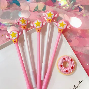 Cute Magic Star Scepter Gel Pen 0.5mm black ink school pens Kawaii Office supplies
Cute Magic Star Scepter Gel Pen 0.5mm black ink school pens Kawaii Office supplies