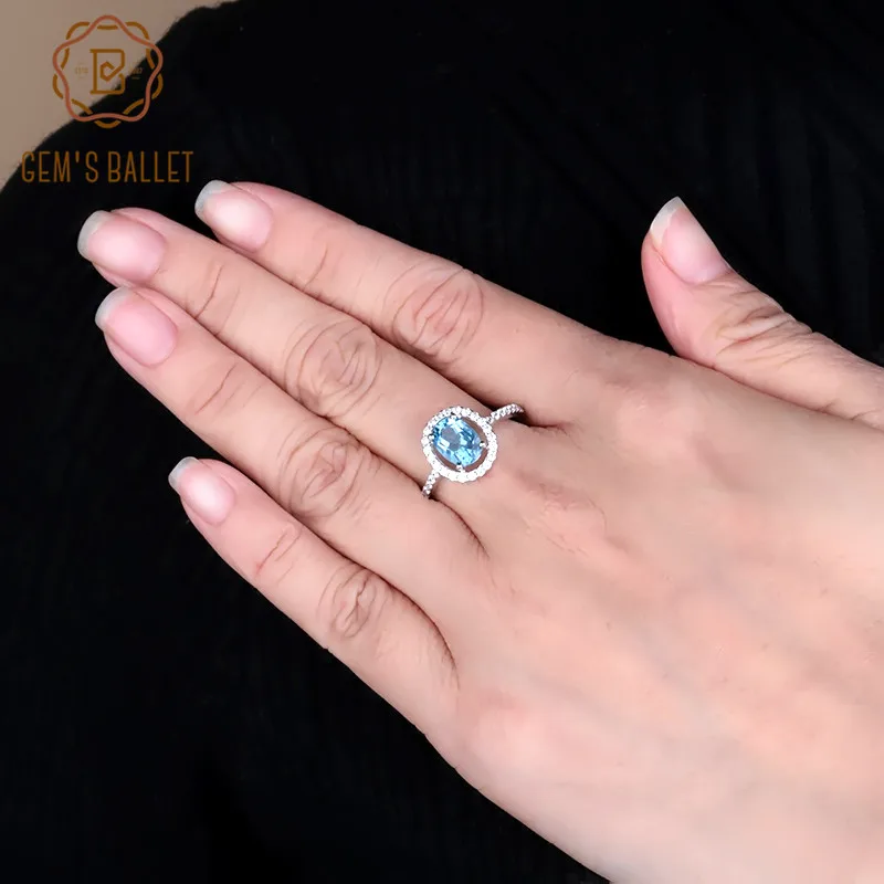 Gem's Ballet 1.57Ct Vintage Natural Swiss Blue Topaz Engagement Ring for Women 100% 925 Sterling Silver Finger Ring Fine Jewelry
Gem's Ballet 1.57Ct Vintage Natural Swiss Blue Topaz Engagement Ring for Women 100% 925 Sterling Silver Finger Ring Fine Jewelry