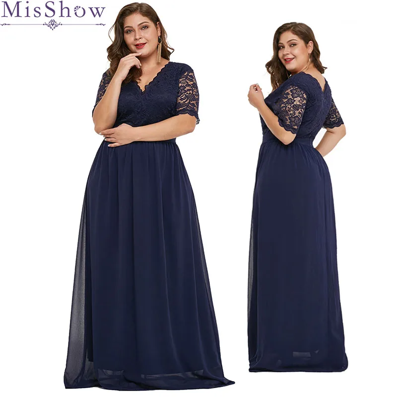 Navy Blue 2019 Mother of the Bride Dresses Plus Size Elegant Short Sleeve Lace Mother of the Groom Dress Long Formal Dress
Navy Blue 2019 Mother of the Bride Dresses Plus Size Elegant Short Sleeve Lace Mother of the Groom Dress Long Formal Dress