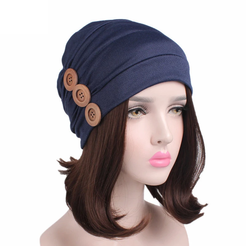 35PCS / LOT SINGYOU New Fashion Big Button Decorate Cancer Chemo Hat for Women Scarf Turban Wrap Cap Female Beanie Hats
35PCS / LOT SINGYOU New Fashion Big Button Decorate Cancer Chemo Hat for Women Scarf Turban Wrap Cap Female Beanie Hats