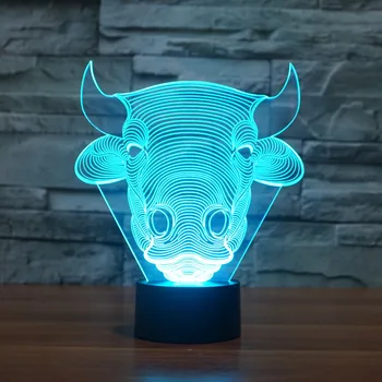 Bull Shape Usb 3D Light Colorful Touch LED Visual Light Decorative Gift Atmosphere Table Lamp
Bull Shape Usb 3D Light Colorful Touch LED Visual Light Decorative Gift Atmosphere Table Lamp