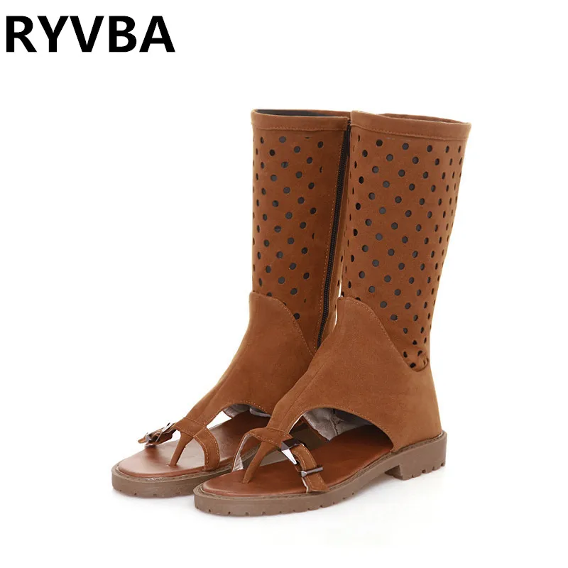 RYVBA woman summer mid calf boots for girls women cut outs boots flat shoes ladies black brown sandals 2019 sandalias mujer 
RYVBA woman summer mid calf boots for girls women cut outs boots flat shoes ladies black brown sandals 2019 sandalias mujer