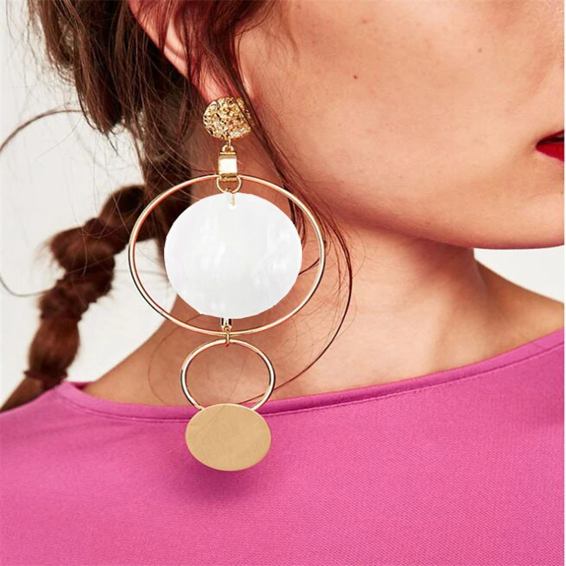 Trendy Jewelry Exaggerated Big Round Geometric Drop Earrings For Women Shell Circle Earrings Asymmetrical Earrings Pendientes
Trendy Jewelry Exaggerated Big Round Geometric Drop Earrings For Women Shell Circle Earrings Asymmetrical Earrings Pendientes