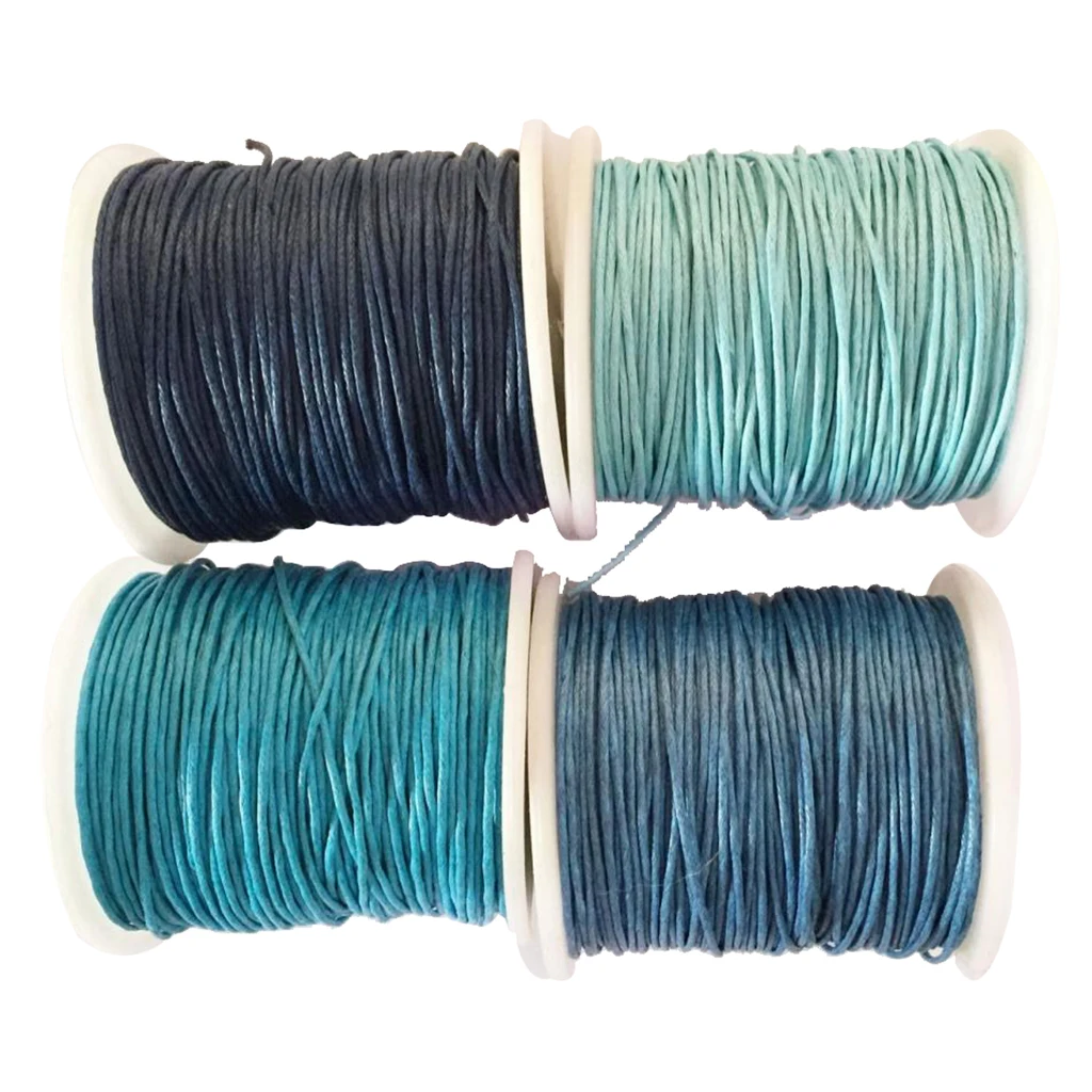 12 Rolls 80 Meters 1mm Waxed Cotton Cords Thread for DIY Bracelet Jewelry Making 12 Colors