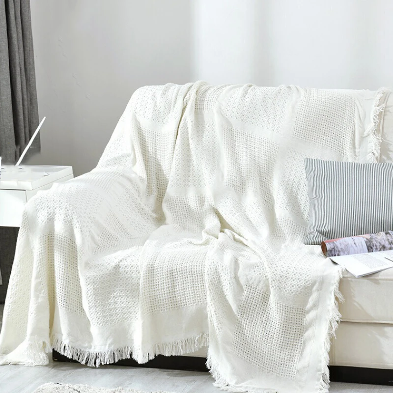 Solid White Sofa Blanket Cover Cotton Travel Blanket Airplane Jacquard Knitted Blankets With Tassel Throw Blanket For Sofa
Solid White Sofa Blanket Cover Cotton Travel Blanket Airplane Jacquard Knitted Blankets With Tassel Throw Blanket For Sofa