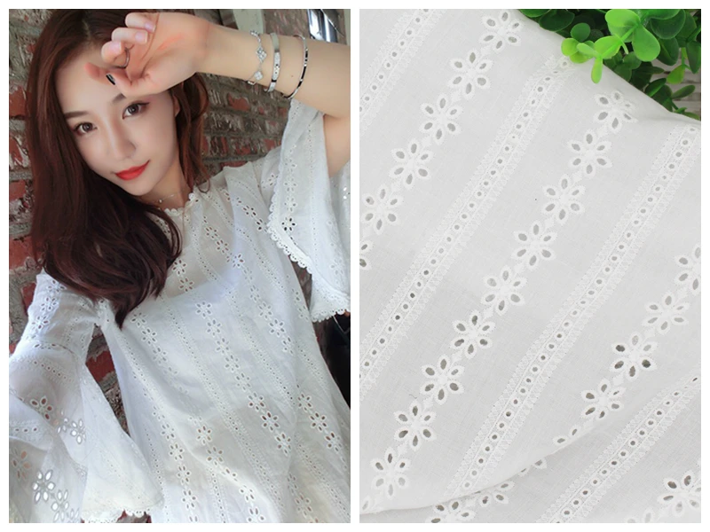 100% Cotton Cloth 140CM Lace Fabric Hollow Out Embroidery DIY Fabric Baby Clothes DIY Home Textile Accessories
100% Cotton Cloth 140CM Lace Fabric Hollow Out Embroidery DIY Fabric Baby Clothes DIY Home Textile Accessories