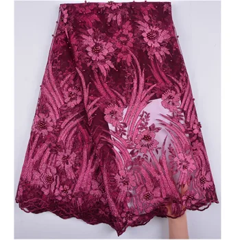 French Lace Fabric With Beads Red African Lace Fabric High Quality 2018 Embroidered French Net Lace Nigerian Material Dress1268B 
French Lace Fabric With Beads Red African Lace Fabric High Quality 2018 Embroidered French Net Lace Nigerian Material Dress1268B
