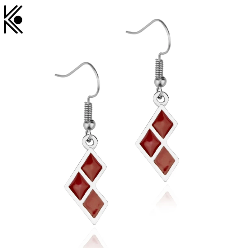 Suicide Squad Quinn Crazy Bitch Logo Drop Earrings Red white Enamel Earrings for women jewelry Christmas Halloween Gifts
Suicide Squad Quinn Crazy Bitch Logo Drop Earrings Red white Enamel Earrings for women jewelry Christmas Halloween Gifts