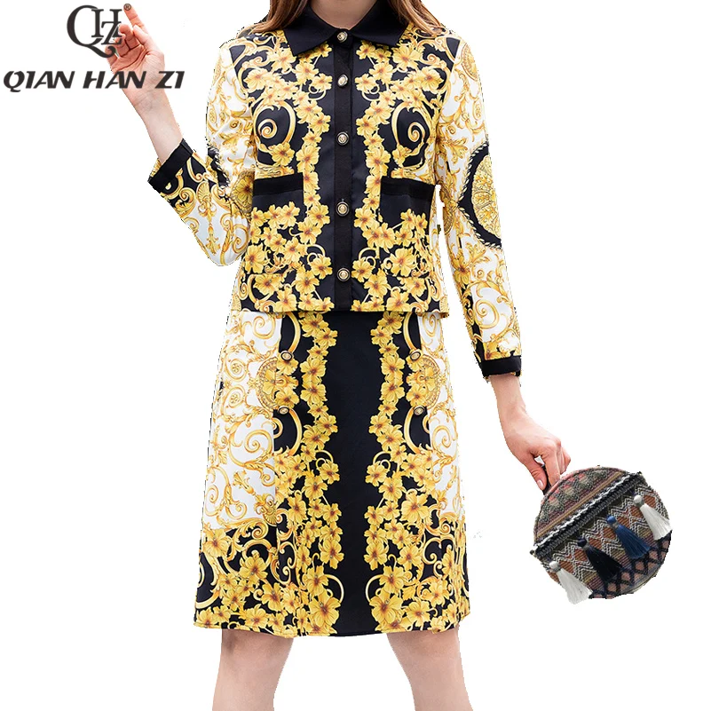 Qian Han Zi autumn spring long Sleeve jacket coat women outwears print Retro skirts suit women 2 pieces sets women suits
Qian Han Zi autumn spring long Sleeve jacket coat women outwears print Retro skirts suit women 2 pieces sets women suits