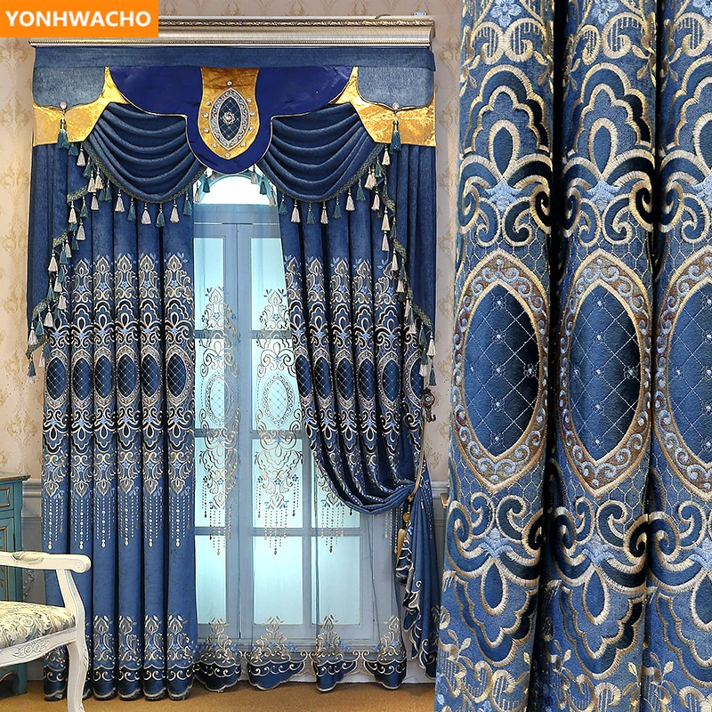 Custom curtains luxury French chenille living room Nordic embroider blue thick cloth blackout curtain tulle valance drape B452
Custom curtains luxury French chenille living room Nordic embroider blue thick cloth blackout curtain tulle valance drape B452