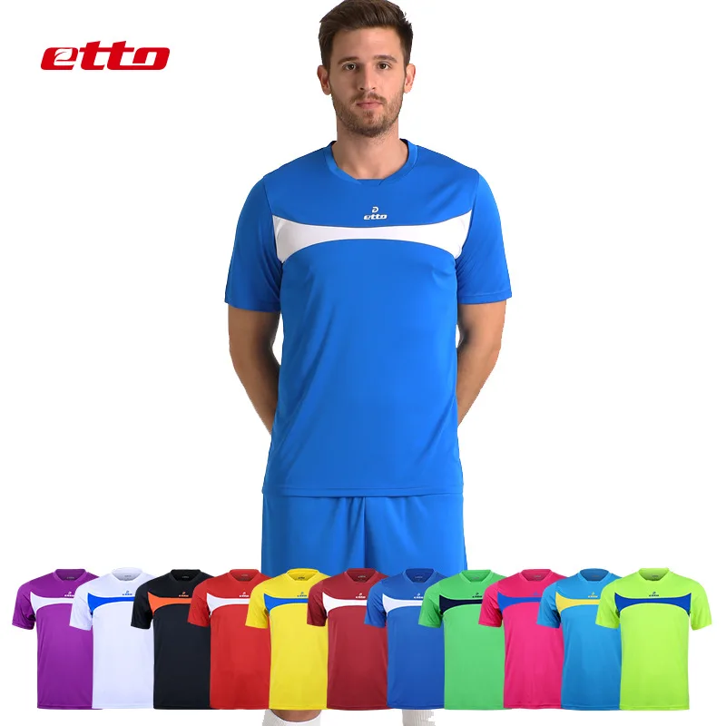 Etto Colorful Short Sleeve Soccer Jersey & Shorts Sets Men Quick Dry Breathable Football Training Suits Male Sportswear HUC032
Etto Colorful Short Sleeve Soccer Jersey & Shorts Sets Men Quick Dry Breathable Football Training Suits Male Sportswear HUC032