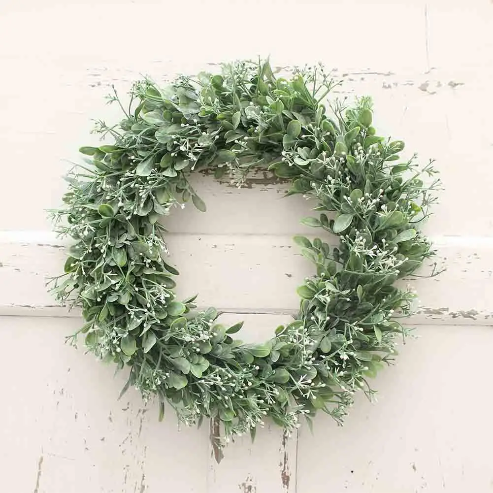 LanLan Artificial Green Leaves Wreath for Door Window Decor Outside Diameter 40CM
LanLan Artificial Green Leaves Wreath for Door Window Decor Outside Diameter 40CM