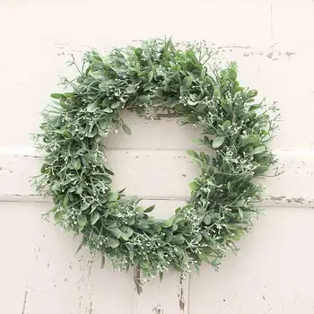LanLan Artificial Green Leaves Wreath for Door Window Decor Outside Diameter 40CM
LanLan Artificial Green Leaves Wreath for Door Window Decor Outside Diameter 40CM