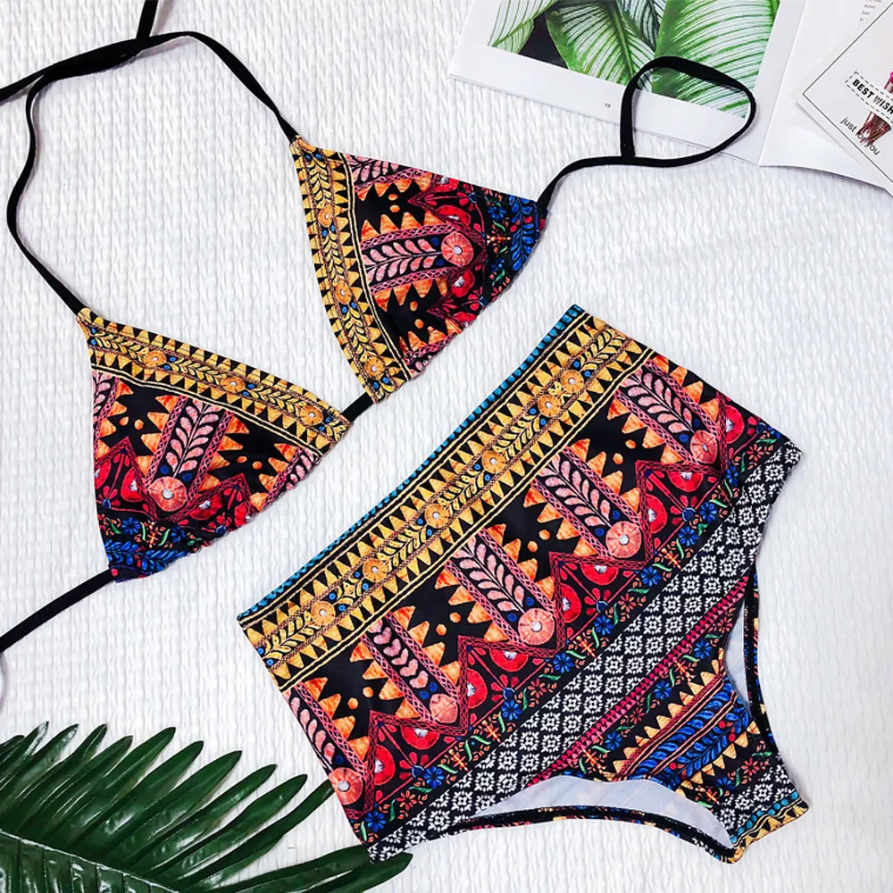 Women African Printing Swimsuit separate Print Floral Bikini Vintage swimsuit female swimwear Bathing Beachwear maillot de bain
Women African Printing Swimsuit separate Print Floral Bikini Vintage swimsuit female swimwear Bathing Beachwear maillot de bain