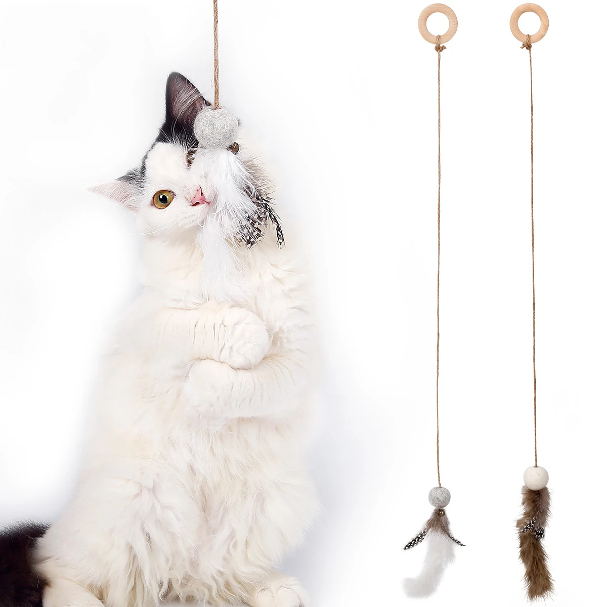 Hooamll 1Pc Felt Ball Interactive Catcher Teaser For Kitten Playing Pet Accessories Creative Cat Feather Teaser With Bell Toys
Hooamll 1Pc Felt Ball Interactive Catcher Teaser For Kitten Playing Pet Accessories Creative Cat Feather Teaser With Bell Toys