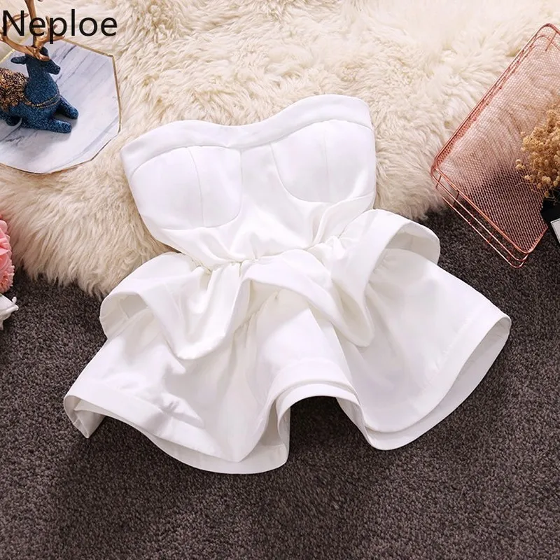 Neploe Elegant Women Off Shoulder Ruffle Blouses Sleeveless Tunic Crop Top Summer White Black Shirts Sexy Party Blusas Clothes
Neploe Elegant Women Off Shoulder Ruffle Blouses Sleeveless Tunic Crop Top Summer White Black Shirts Sexy Party Blusas Clothes